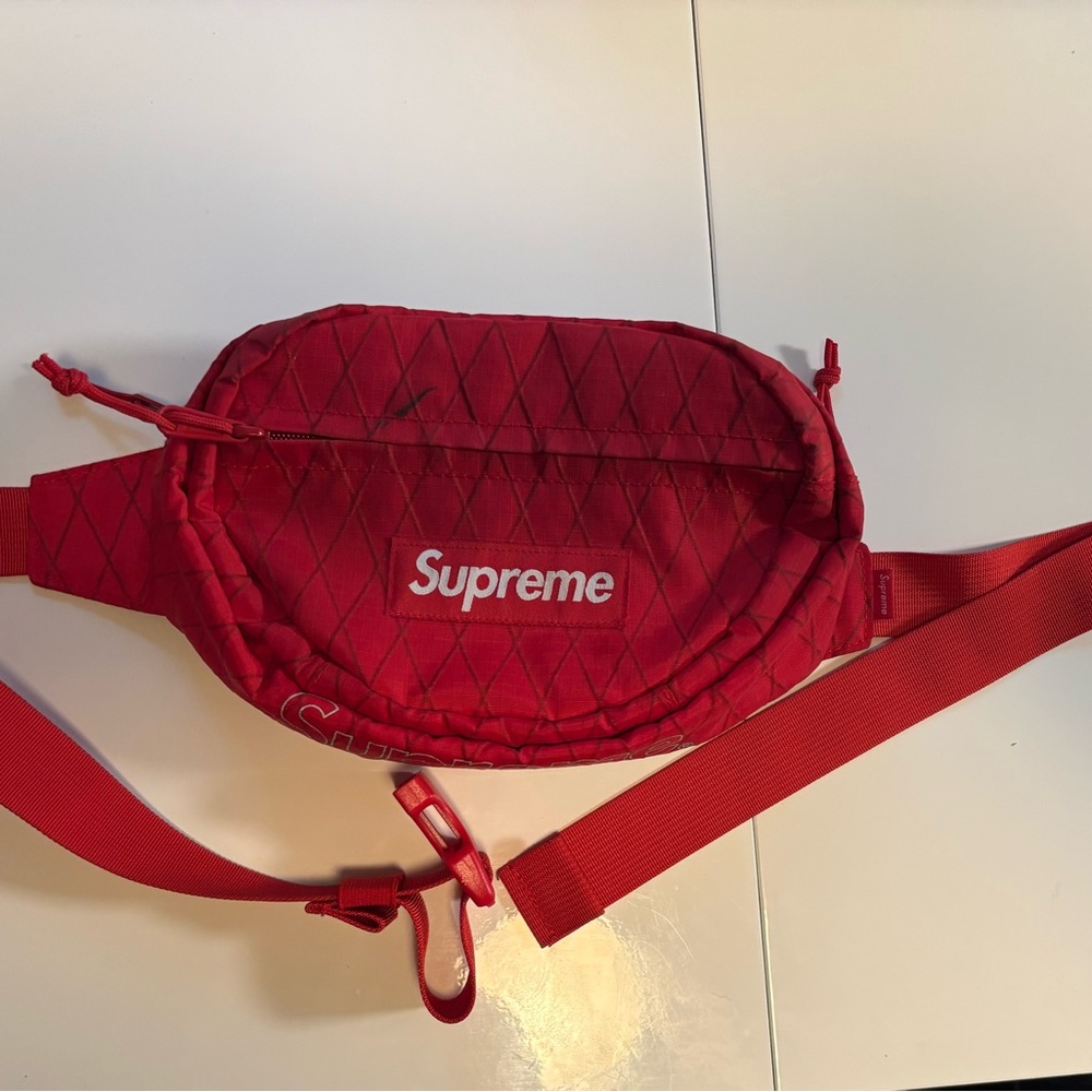 Supreme Quilted Red Shoulder Bag
